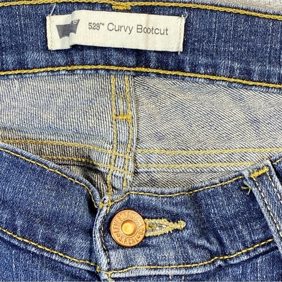 Levis 529 Jeans Women's 12M Blue Curvy Bootcut Western Mid Rise Stretch Denim - Picture 5 of 16